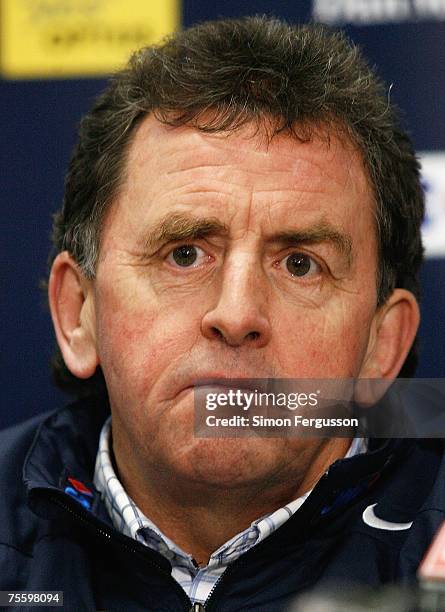 Denis Pagan, coach of the Carlton Blues, speaks at a Carlton Blues AFL press conference at MC Labour Park on July 23, 2007 in Melbourne, Australia....