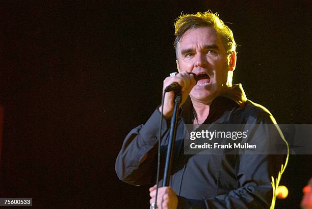 Singer Morrissey performs in concert at Chastain Park Amphitheatre on July 20, 2007 in Atlanta, Georgia.