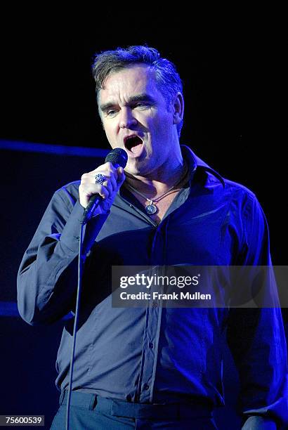 Singer Morrissey performs in concert at Chastain Park Amphitheatre on July 20, 2007 in Atlanta, Georgia.