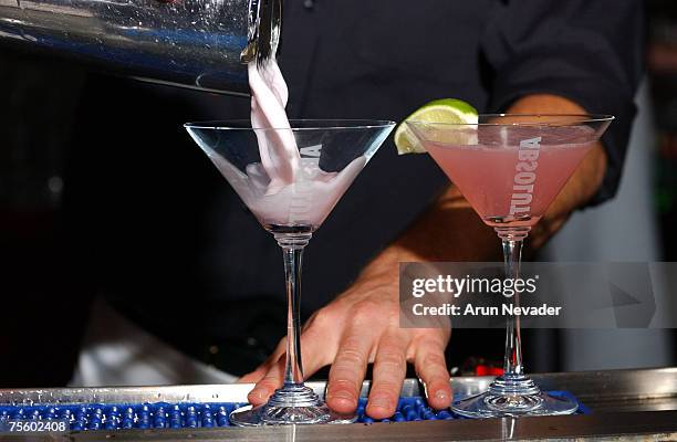 Absolut vodka martinis being made and served