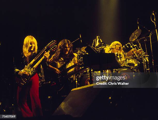 Alex Lifeson, Geddy Lee and Neil Peart of Rush, 1977