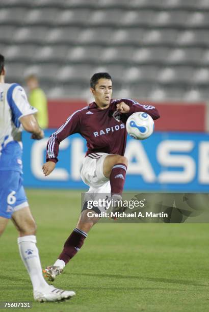 Herculez Gomez of the Colorado Rapids against the California Victory on July 10, 2007 at Dick's Sporting Goods Park in Commerce City, Colorado.