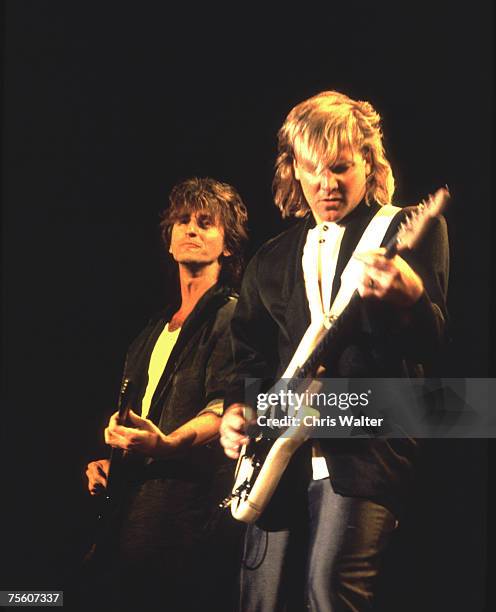 Geddy Lee and Alex Lifeson of Rush in 1986