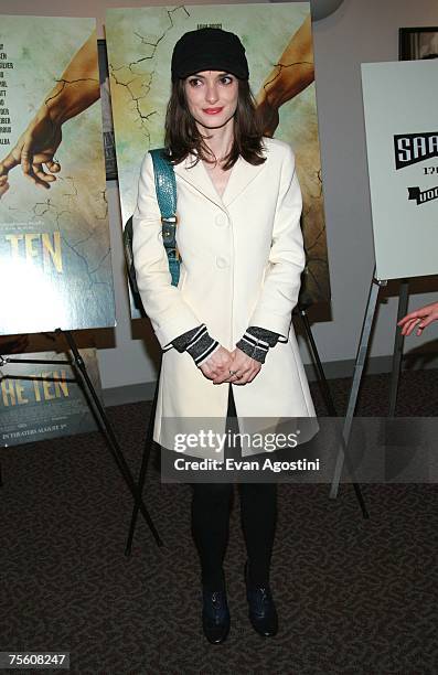 Actress Winona Ryder attends the premiere of "The Ten" at the DGA Theatre on July 23, 2007 in New York City.