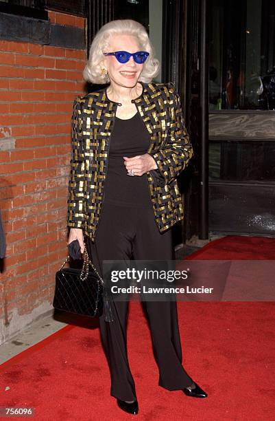 Socialite Ann Slater arrives for the premiere of the documentary "It Girls" April 2, 2002 in New York CIty.