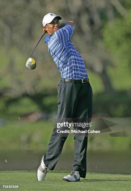 Tiger Woods in action during the second round of the Bay Hill Invitational presented by MasterCard at the Bay Hill Club in Orlando, Florida on March...