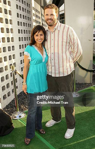 Actress Nikki Boyer and Actor David Denman arrives at the "Who's Your Caddy?" Los Angeles Premiere at Arclight Cinemas on July 23, 2007 in Hollywood,...