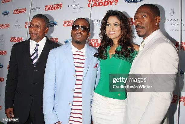 Producer Robert Johnson , actor/musician Antwan 'Big Boi' Patton, producer Tracey Edmonds and actor Eddie Murphy pose at the premiere of The...