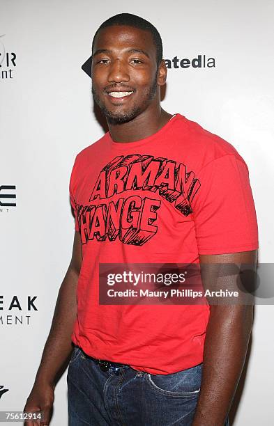 Player Shaun Phillips arrives at the Shawne Merriman back to camp party at the Sugar Night Club in Los Angeles, California on July 22, 2007.