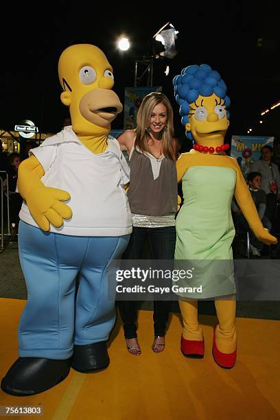 Bree Amer, TV Host of "Big Brother" arrives on the yellow carpet at "The Simpsons Movie" Australian premiere at Hoyts Entertainment Quarter, Moore...