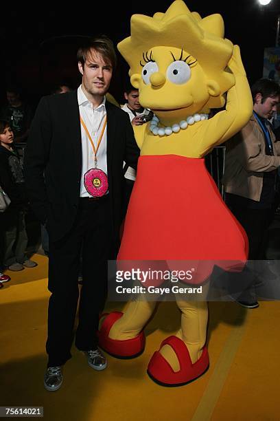 Jonathan Pease arrives on the yellow carpet at "The Simpsons Movie" Australian premiere at Hoyts Entertainment Quarter, Moore Park on July 24, 2007...