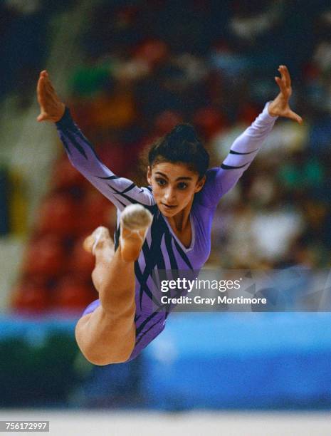 Alexandra Timoshenko of Ukraine but representing the Unified Team from twelve countries of the fifteen former Soviet republics competes in the...