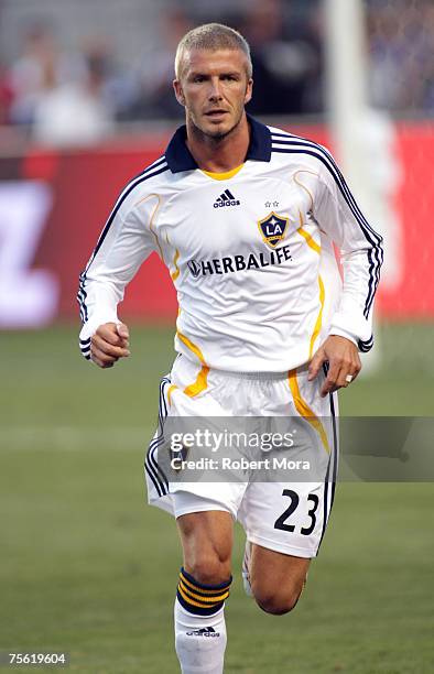 David Beckham of the LA Galaxy during the game against Chelsea FC on July 21, 2007 at The Home Depot Center in Carson, California.