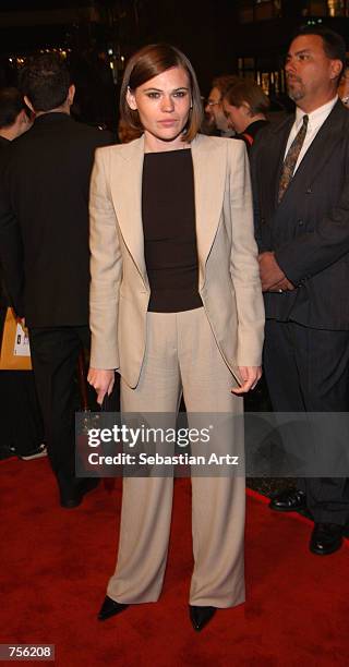 Actress Clea Duvall arrives at the premiere of the movie "The Laramie Project" March 7, 2002 in Los Angeles, CA.
