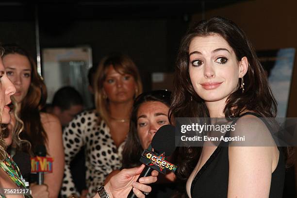 Actress Anne Hathaway attends the premiere of "Becoming Jane" presented by Miramax at the Landmark Sunshine Cinema July 24, 2007 in New York City.