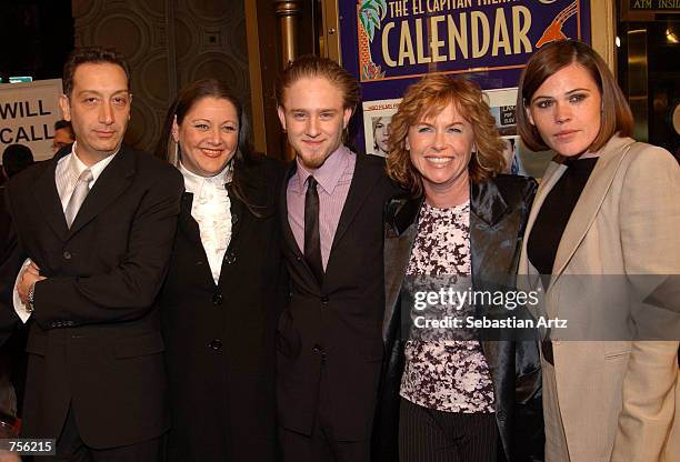 Director Moises Kaufman, actress Camryn Manheim, actor Ben Foster, actress Amy Madigan, and actress Clea Duvall pose at the premiere of the movie...