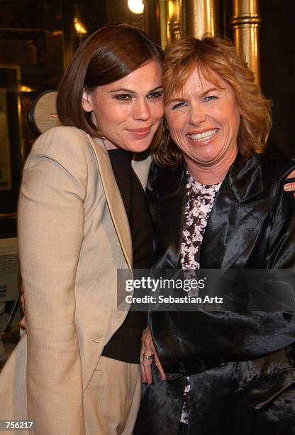 Actress Clea Duvall and actress Amy Madigan pose at the premiere of the movie "The Laramie Project" March 7, 2002 in Los Angeles, CA.