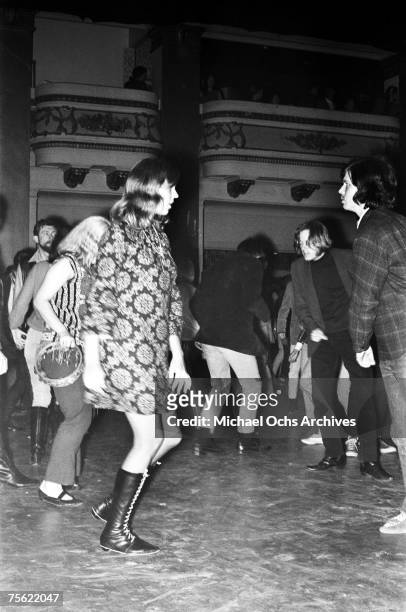 Hippies dance at a psychedelic rock concert at the Fillmore Auditorium in San Francisco, California, early summer, 1967.