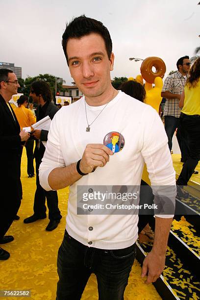 Singer JC Chasez arrives to "The Simpsons Movie" premiere at The Mann Village Theaters on July 24, 2007 in Westwood, California.