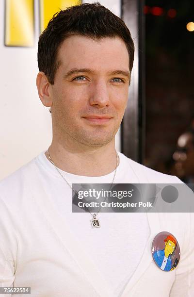 Singer JC Chasez arrives to "The Simpsons Movie" premiere at The Mann Village Theaters on July 24, 2007 in Westwood, California.