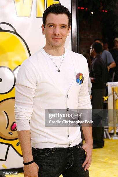 Singer JC Chasez arrives to "The Simpsons Movie" premiere at The Mann Village Theaters on July 24, 2007 in Westwood, California.