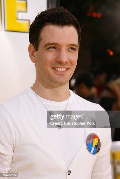 Singer JC Chasez arrives to "The Simpsons Movie" premiere at The Mann Village Theaters on July 24, 2007 in Westwood, California.