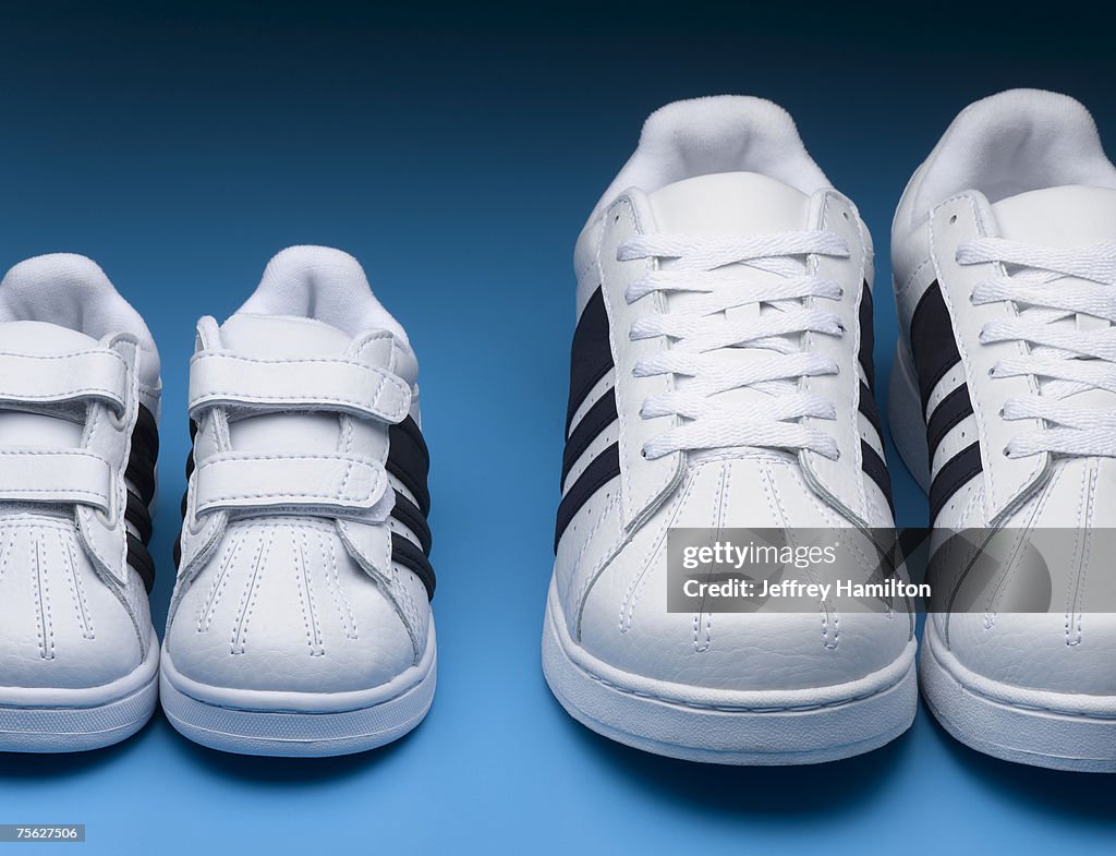 Two pairs of sports shoes, close-up