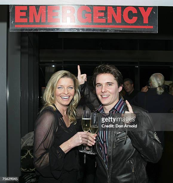Tammy McIntosh and Andrew Soupans attend the party to celebrate 400 episodes of popular Australian soap "All Saints" at The Astra Bar, Star City on...