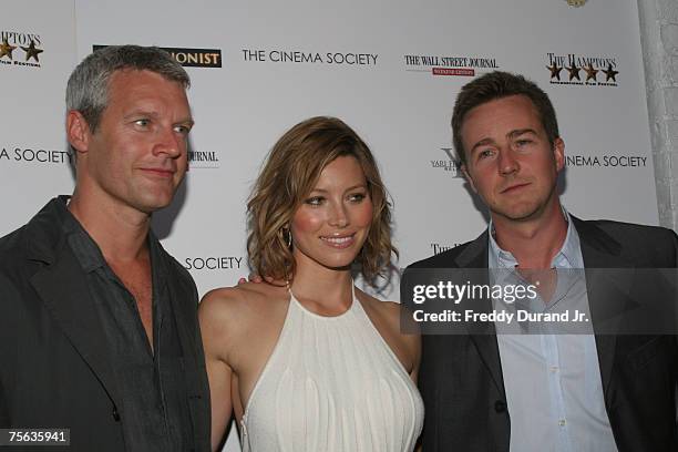 Neil Burger, director, Jessica Biel and Edward Norton