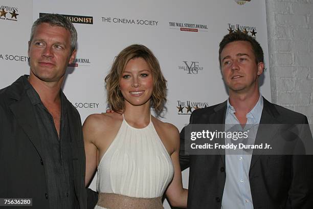 Neil Burger, director, Jessica Biel and Edward Norton