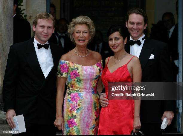 City of Frankfurt mayor Petra Roth , her sons Andree and Claudius arrive for the premiere of the Richard Wagner festival July 25, 2007 in Bayreuth,...