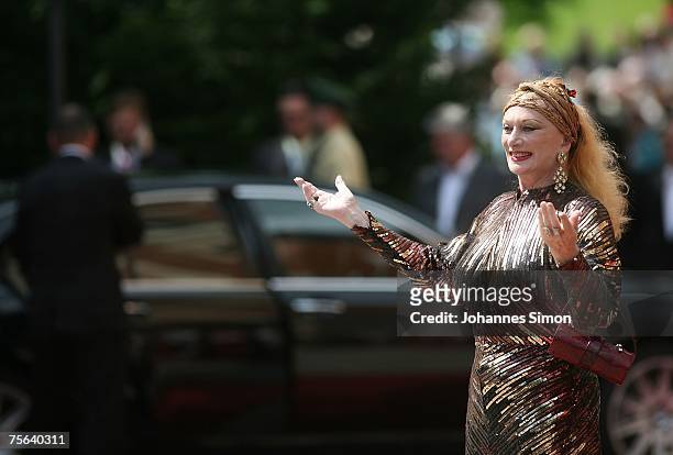 German actress Margot Werner arrives for the premiere of the Richard Wagner festival on July 25, 2007 in Bayreuth, Germany.