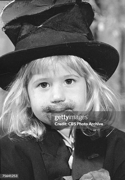 American child Chastity Bono appears in costume on a skit on an episode of her parent's tv show, 'The Sonny & Cher Comedy Hour,' October 4, 1973. She...