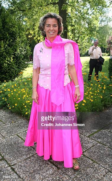 Christa Clarin poses during the first pause of the premiere of the Richard Wagner festival on July 25, 2007 in Bayreuth, Germany.