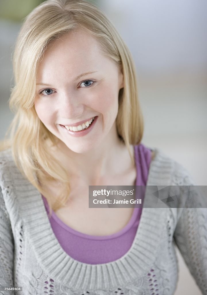 Close up of woman smiling