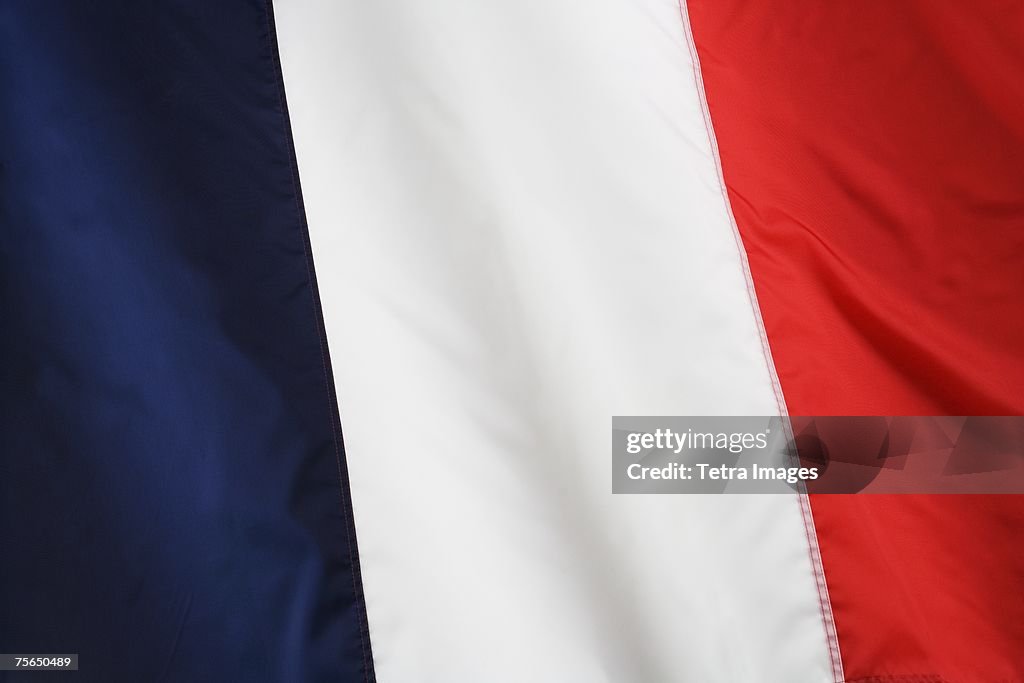 Close up of French flag