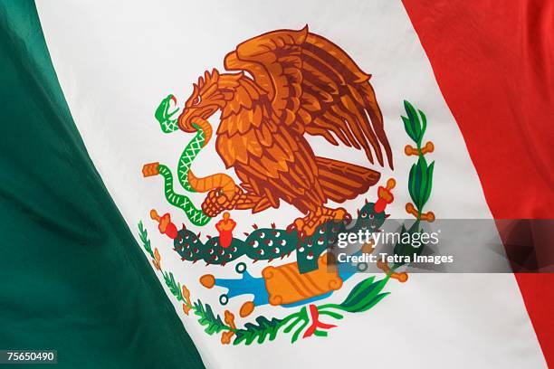 close up of mexican flag - mexico flag stock-fotos und bilder