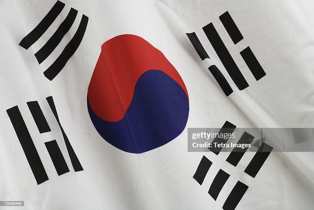 Close up of South Korean flag