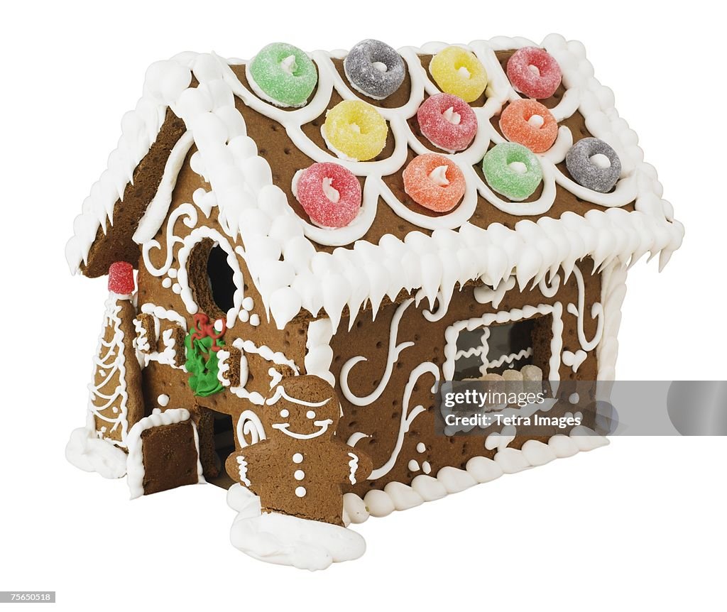 Decorated gingerbread house