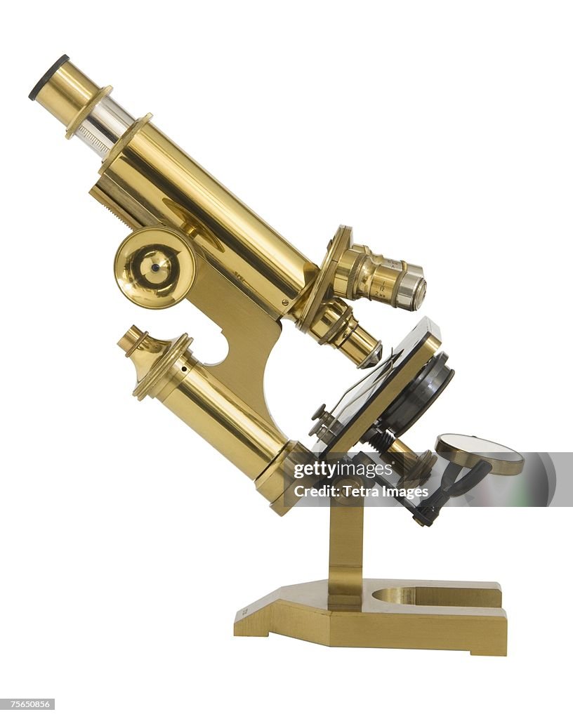 Close up of old fashioned microscope
