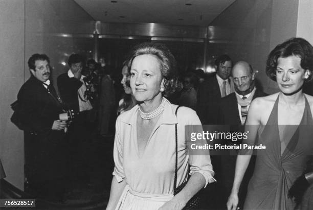 Katharine Graham , publisher of the Washington Post newspaper, at the Kennedy Center in Washington DC, for the premiere of Alan J. Pakula's political...