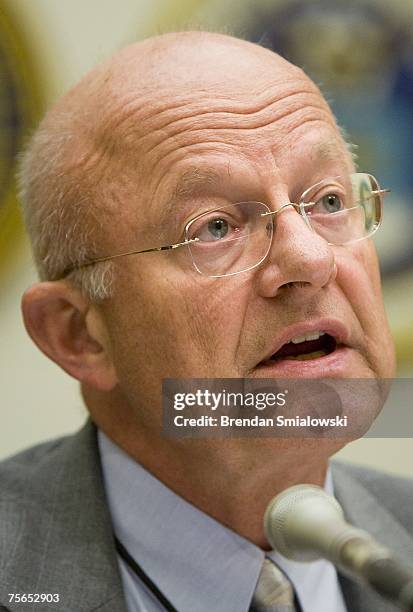 Defense Undersecretary for Intelligence James Clapper speaks during a joint meeting of the House Armed Services Committee and House Select...