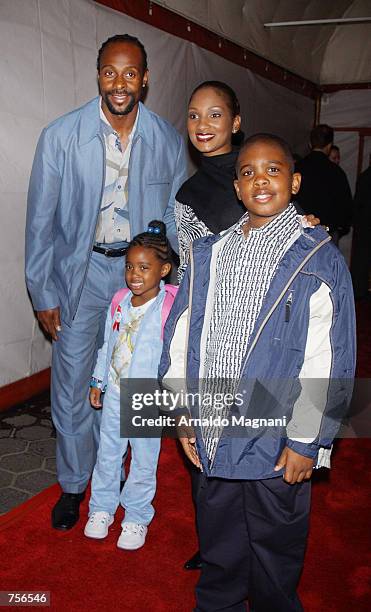 Former football player Jerry Rice,his wife Jackie, daughter Jada and son Jerry, Jr. Arrive at the McDonald's All American Game Banquet, held in honor...