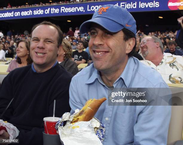 Jerry Seinfeld attends the Los Angeles Dodgers vs New York Mets Monday, June 11, 2007 at Dodger Stadium in Los Angeles,California.