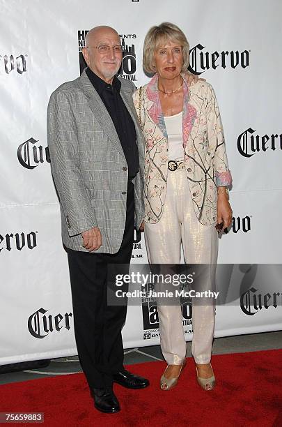 Actor Dominic Chianese and Jane Pittson arrives during the premiere of "Adrift in Manhattan" at Florence Gould Hall on July 25, 2007 in New York City.