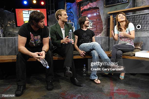 Musical artists Chris Joannou, Daniel Johns and Ben Gillies of Silverchair Visit "The Sauce" at Fuse Studios on July 25th, 2007 in New York City.