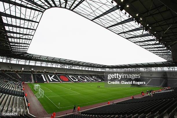 Stadium:mk home of the MK Dons pictured prior to the pre-seaon friendly match between MK Dons and West Ham United at Stadium:mk on July 25, 2007 in...