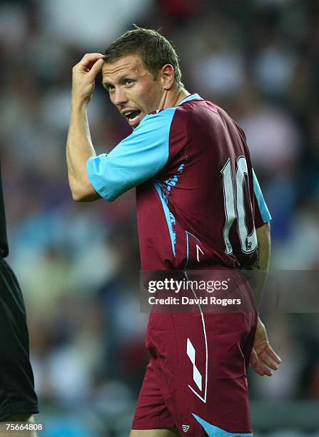 Craig Bellamy of West Ham pictured during the pre-seaon friendly match between MK Dons and West Ham United at Stadium:Mk on July 25, 2007 in Milton...