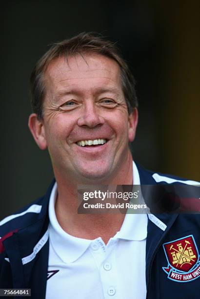 Alan Curbishley, the West Ham Manager pictured during the pre-seaon friendly match between MK Dons and West Ham United at Stadium:Mk on July 25, 2007...