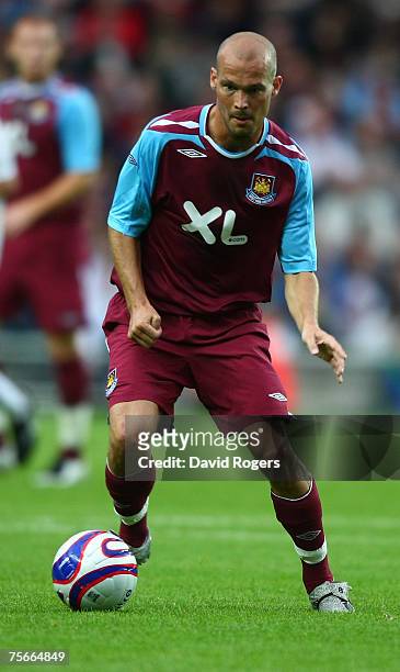 Freddie Ljungberg of West Ham United pictured during the pre-seaon friendly match between MK Dons and West Ham United at Stadium:Mk on July 25, 2007...
